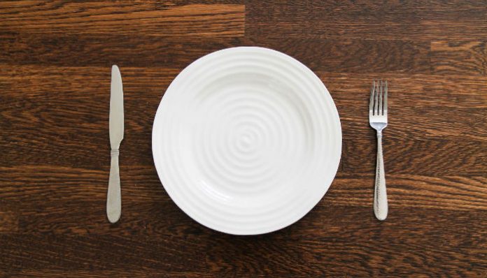 Пустая тарелка, голод во время поста