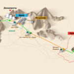 Инфографика местностей обрядов хаджа